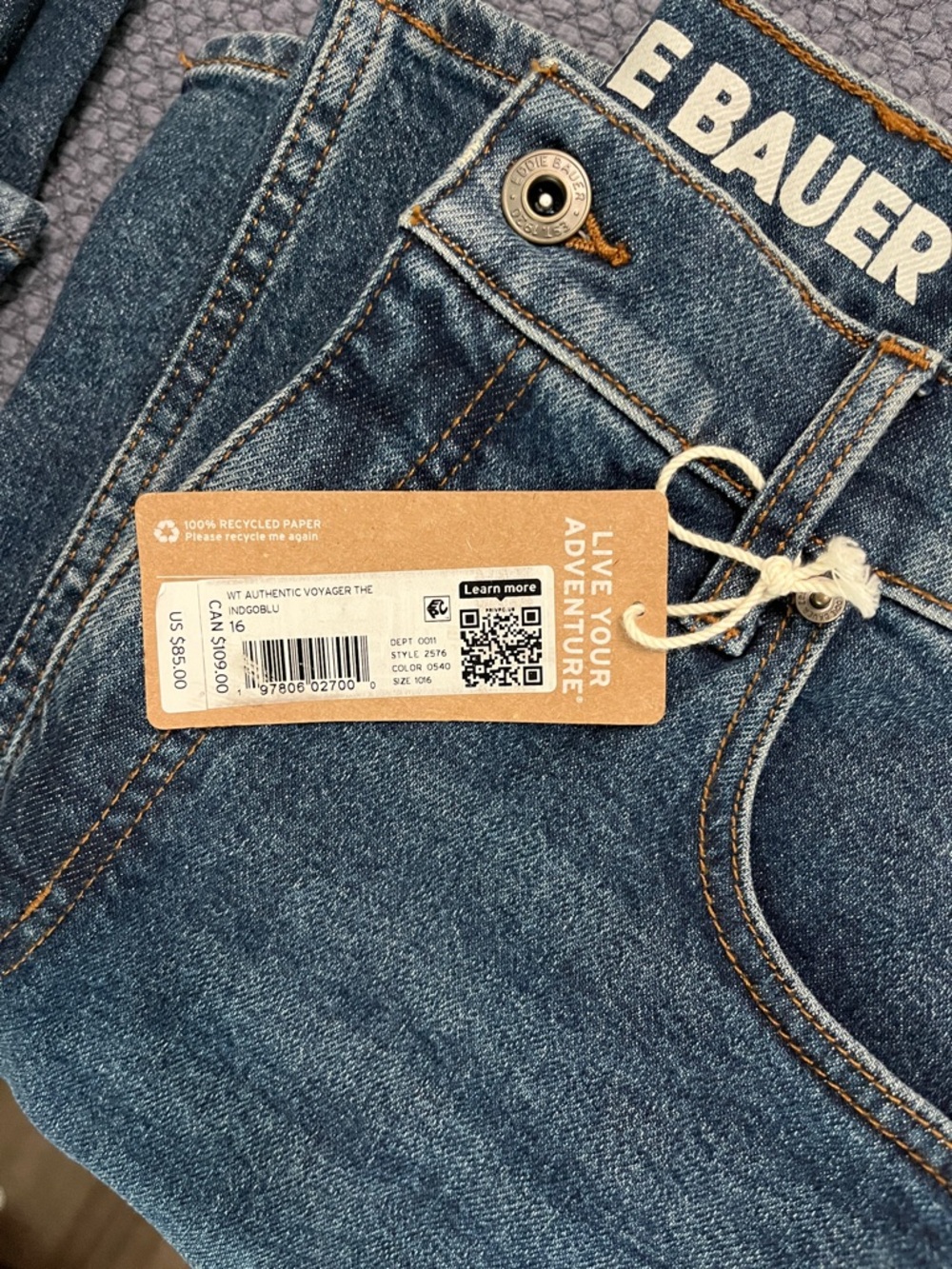 Eddie Bauer authentic Voyager every day, easy crop high rise jeans NEW NWT - Picture 8 of 10